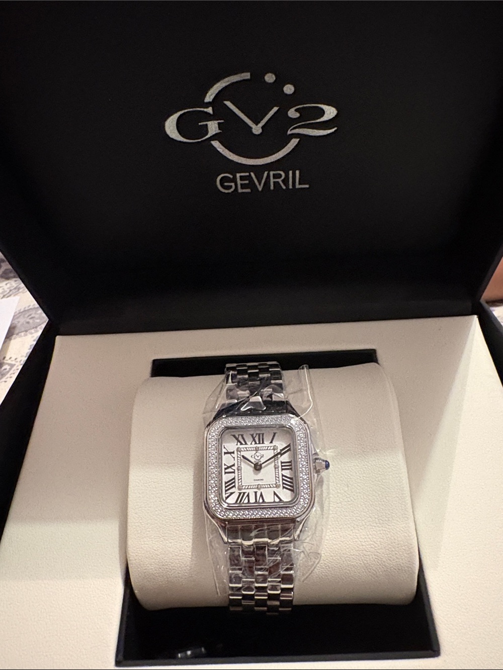 Gevril Women's Stainless Steel Silver Bracelet Watch with Roman Dial